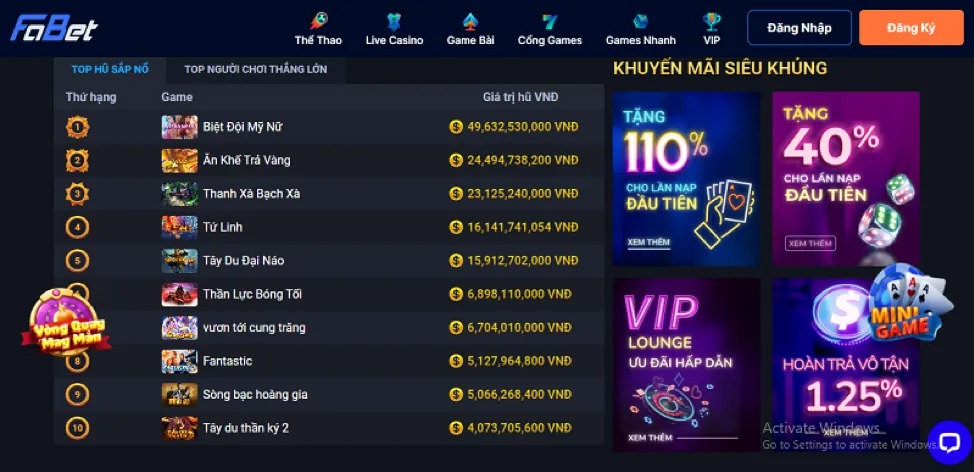 Trò chơi Nổ Hũ (Slots) tại Winwin01 Win